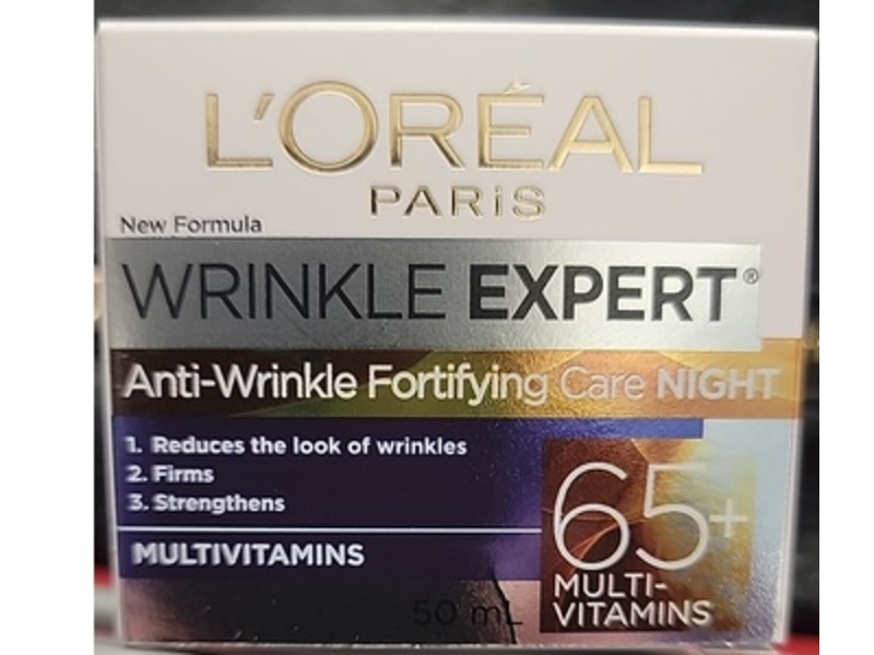 L'Oreal Paris Wrinkle Expert Night Cream, 65+ Multi-Vitamins, 50 mL