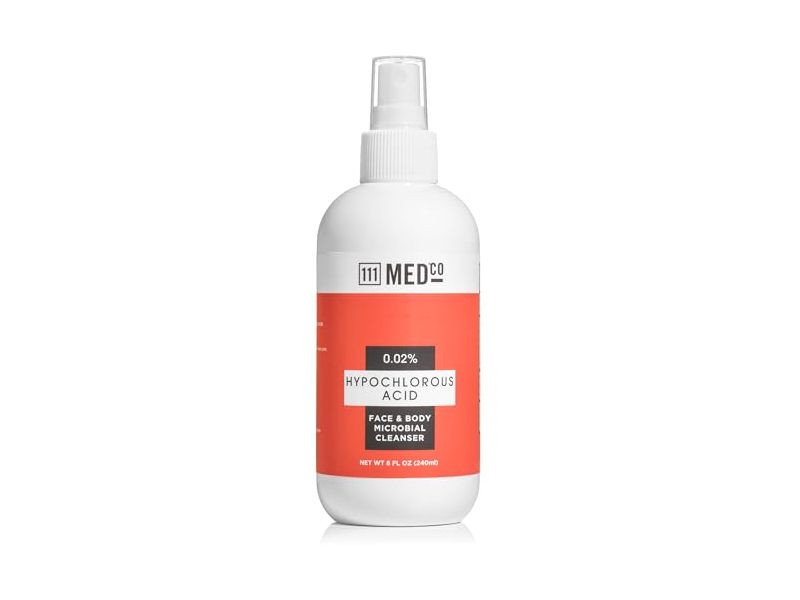 111 Med Co Face & Body Microbial Cleanser, Hypochlorous Acid, 8 fl oz/240 mL