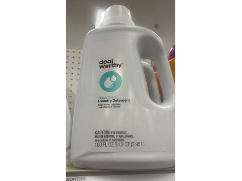 Deal Worthy Laundry Detergent, Fresh Scent, 64 Loads, 100 fl oz/2.95 L