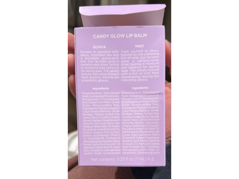 Olivia Umma Candy Glow Lip Balm Duo, 0.23 fl oz/7 mL, Guava And Mint, 2 Count