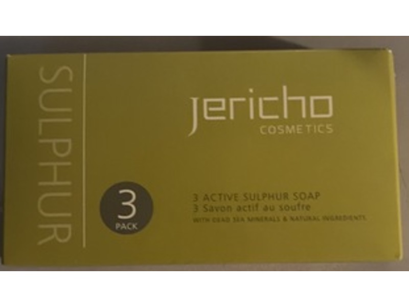 Jericho Active Sulfur Soap, Dead Sea Minerals, 4.4 oz/125 g, Pack of 3