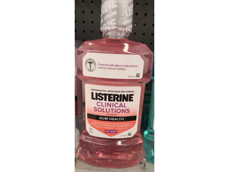 Listerine Clinical Solutions Antiseptic Gum Health Antigingivitis / Antiplaque Mouthwash, Icy Mint, 500 mL