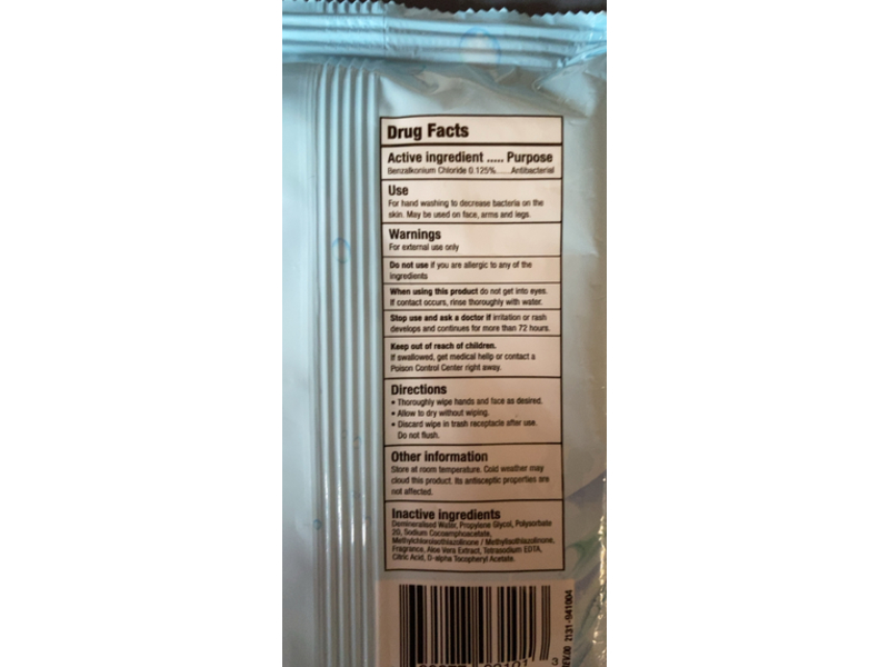 Aquarelle Antibacterial Wet Wipes, Vitamin E & Aloe, 15 Count