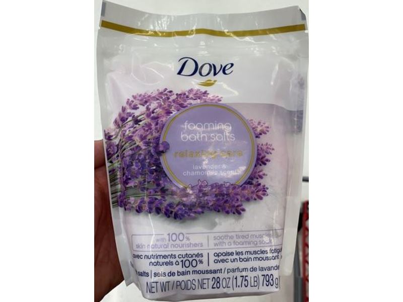 Dove Relaxing Care Foaming Bath Salts, Lavender & Chamomile, 28 oz/793 g