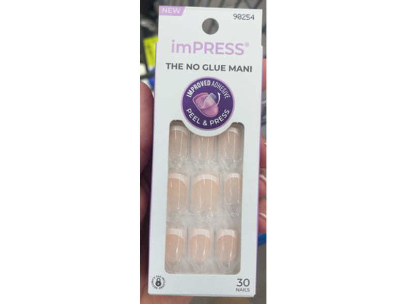Impress The No Glue Manicure Kit, Chic French, 30 Count