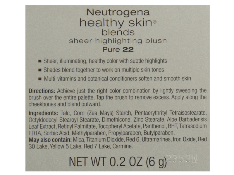 Neutrogena Healthy Skin Blends Sheer Highlighting Blush, Pure 22, 0.2 oz/6 g