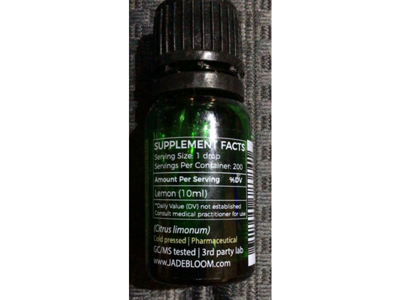 Jade Bloom Pure Essential Oil, Lemon, 10 mL