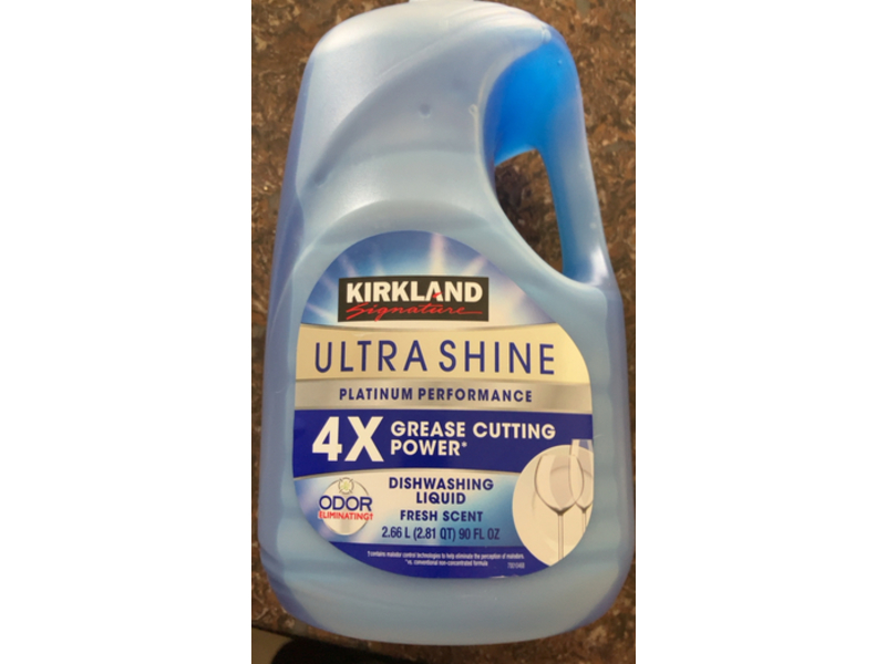 Kirkland Signature Ultra Shine Dishwashing Liquid, Fresh Scent, 90 fl oz