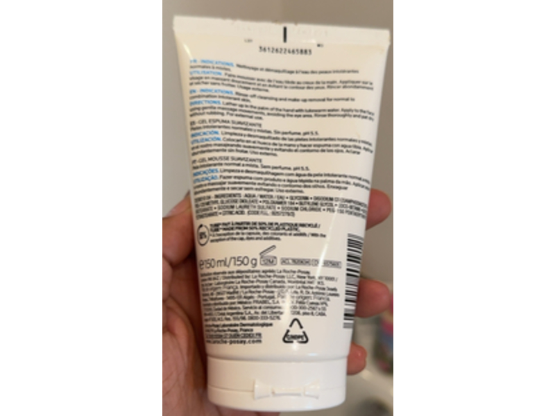 La Roche Posay Toleriane Foaming Gel Cleanser, 5.07 fl oz/150 mL