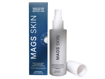 Mags Skin Natural Spray Body Deodorant, Unscented, 2.03 fl oz/60 mL