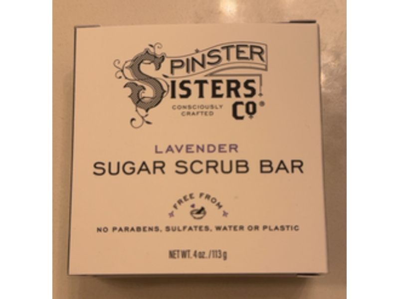 Spinster Sisters Co Sugar Scrub Bar, Lavender, 4 oz//113 g