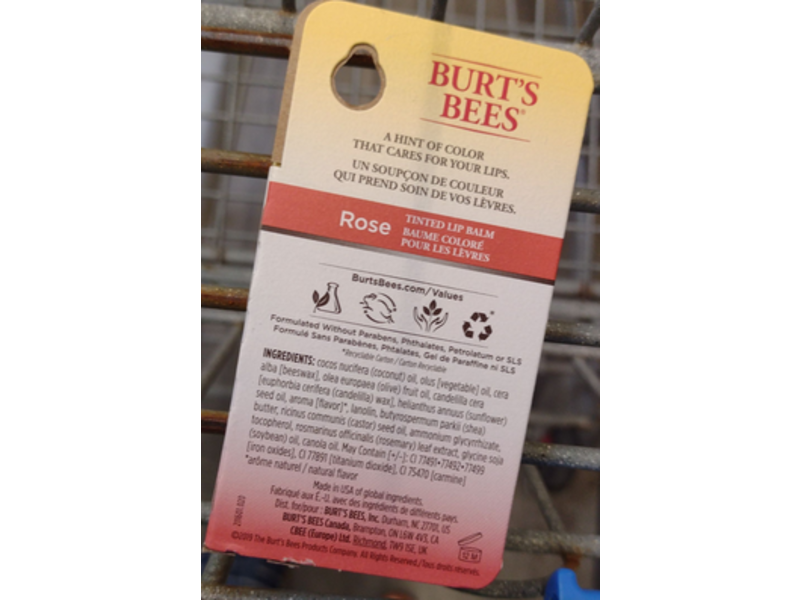 Burt's Bees Tinted Lip Balm, Rose, 0.15 oz/4.25 g