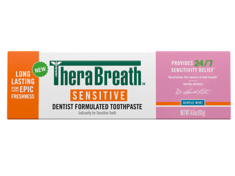 TheraBreath Sensitive Dentist Formulated Toothpaste, Gentle Mint, 4.0 oz/113 g