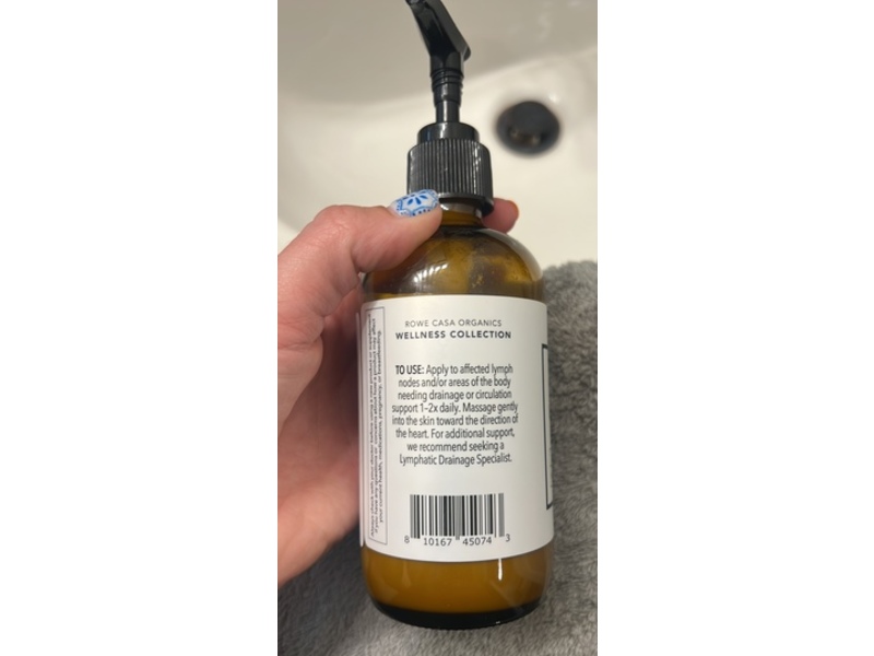 Rowe Casa Organics Lymphatic Lotion, Drain + Flush, 8 fl oz/237 mL