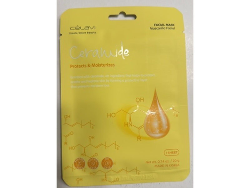 Celavi Facial Mask, Ceramide, 0.74 oz/20 g