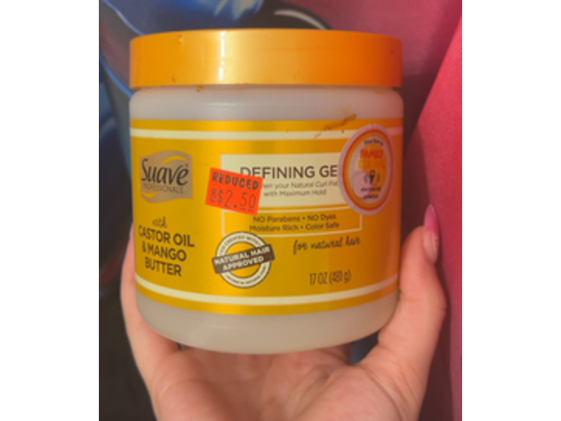 Suave Defining Hair Gel, Castor Oil & Mango Butter, 17 oz/481 g