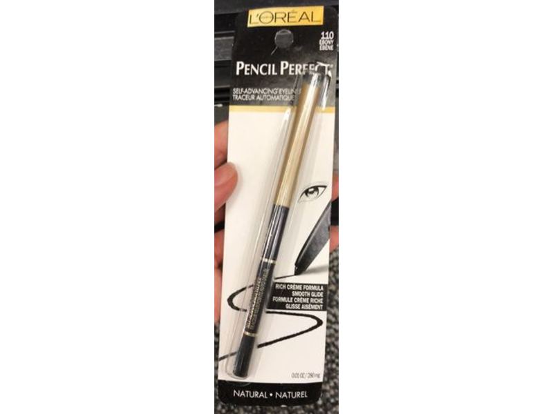 L'Oreal Paris Pencil Perfect Self-Advancing Eyeliner, 110 Ebony, 0.01 oz/280 mg