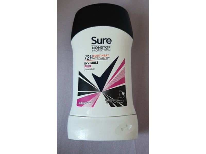 Sure Non Stop Protection Antiperspirant, Invisible Pure, 50 mL