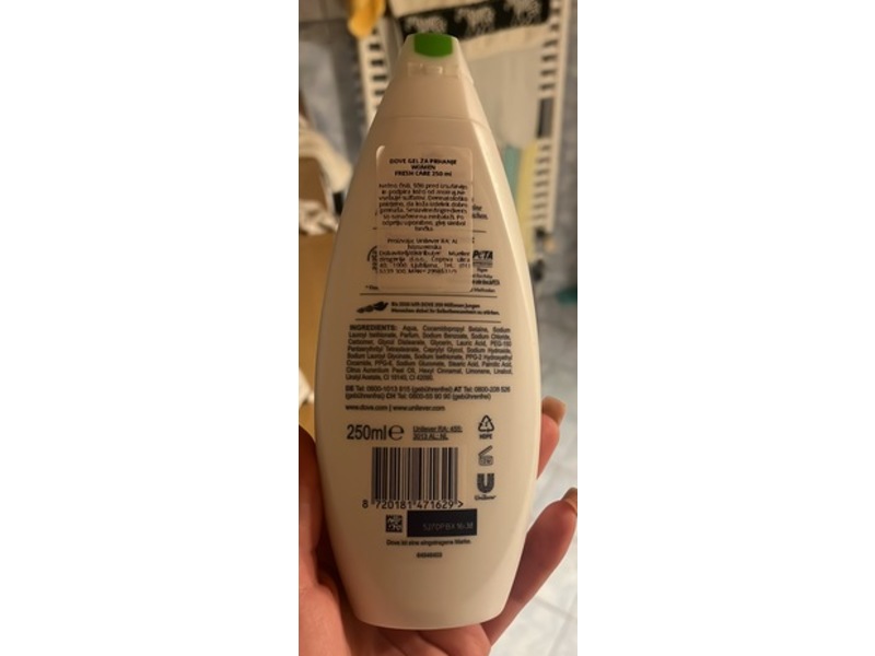 Dove Shower Gel, Fresh Care, 250 mL