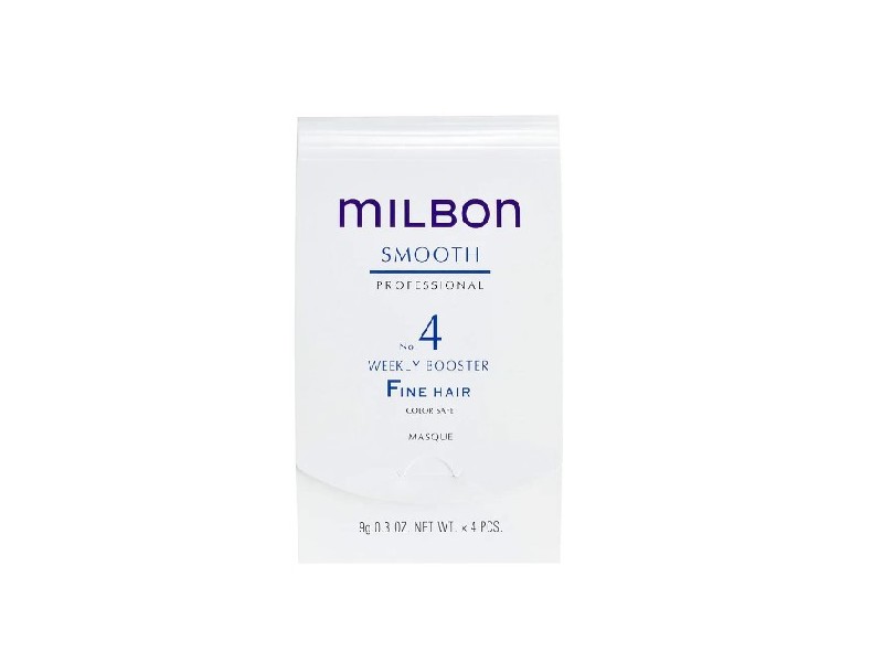 Milbon Smooth No. 4 Weekly Booster Fine Hair Masque, 0.3 oz/9 g