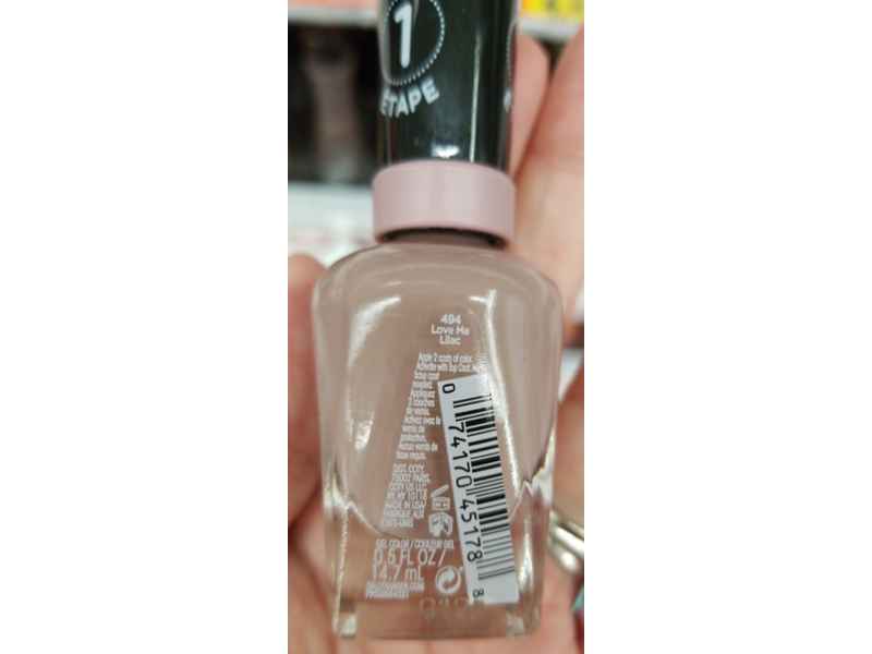 Sally Hansen Miracle Nail Gel, 494 Love Me Lilac, 0.5 fl oz/14.7 mL