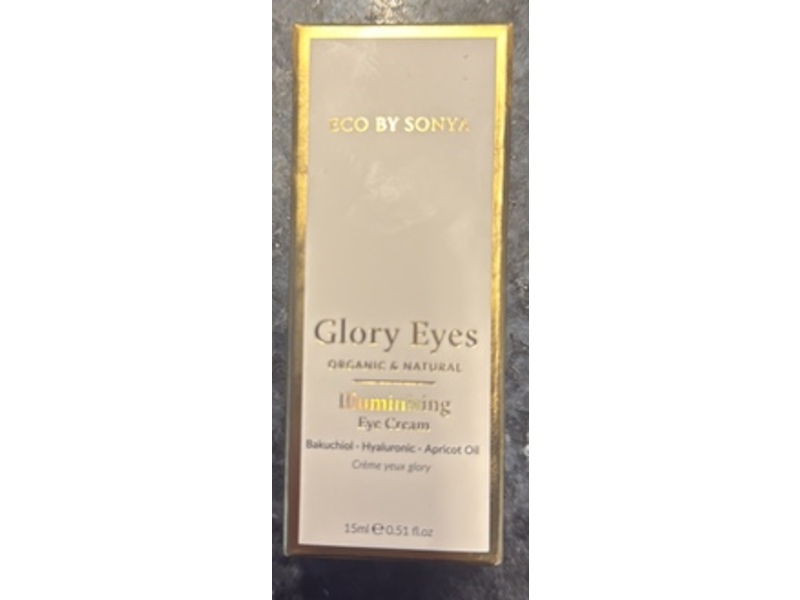 Eco By Sonya Glory Eyes Illuminising Eye Cream, Bakuchiol + Hyaluronic + Apricot oil, 0.51 fl oz/15 mL