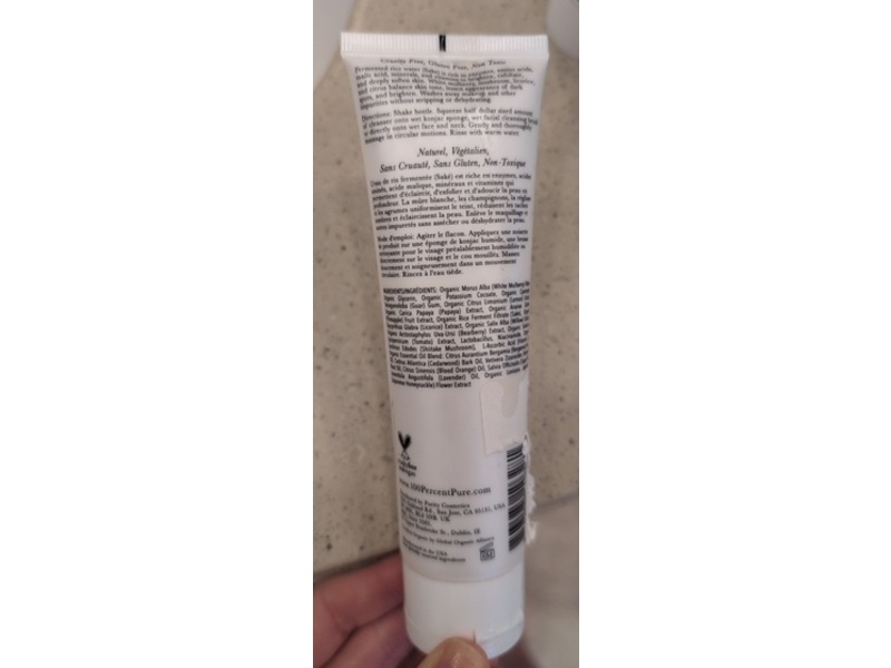 100% Pure Fermented Rice Water Cleanser, 3.4 fl oz/100 mL