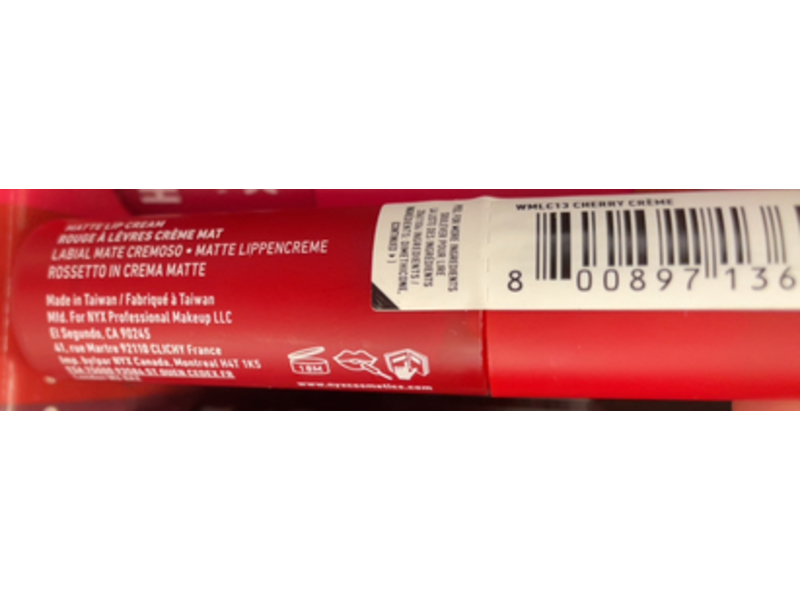 NYX Professional Makeup Smooth Whip Matte Lip Cream, 13 Cherry Creme, 0.13 fl oz/4 mL