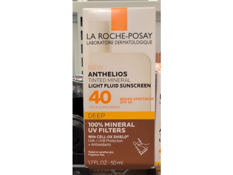 La Roche Posay New Anthelios Tinted Light Fluid Sunscreen, SPF 40, Deep, 1.7 fl oz/50 mL