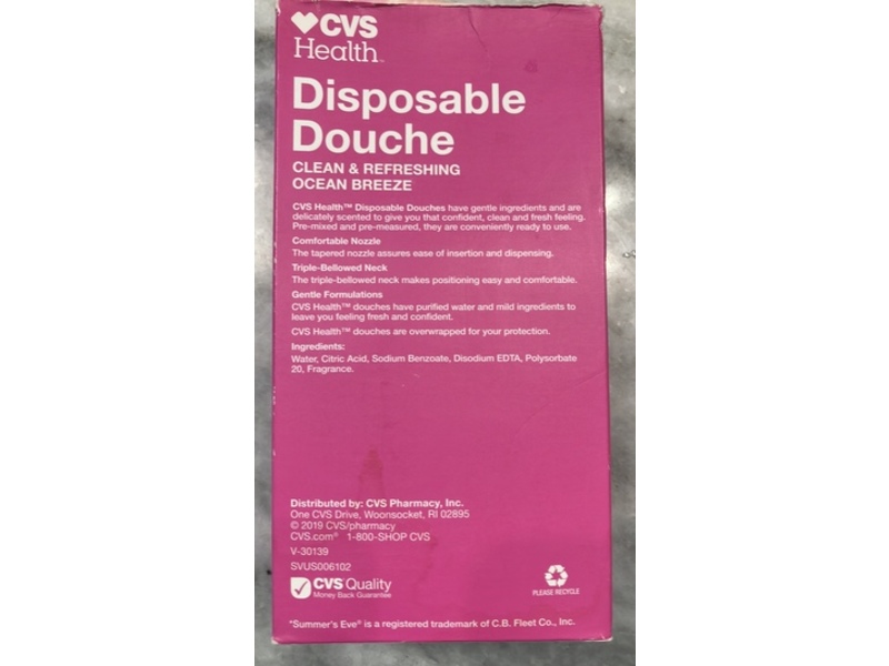 CVS Health Disposable Douche, Clean & Refreshing Ocean Breeze, 9 fl oz/266 mL, 2 Count