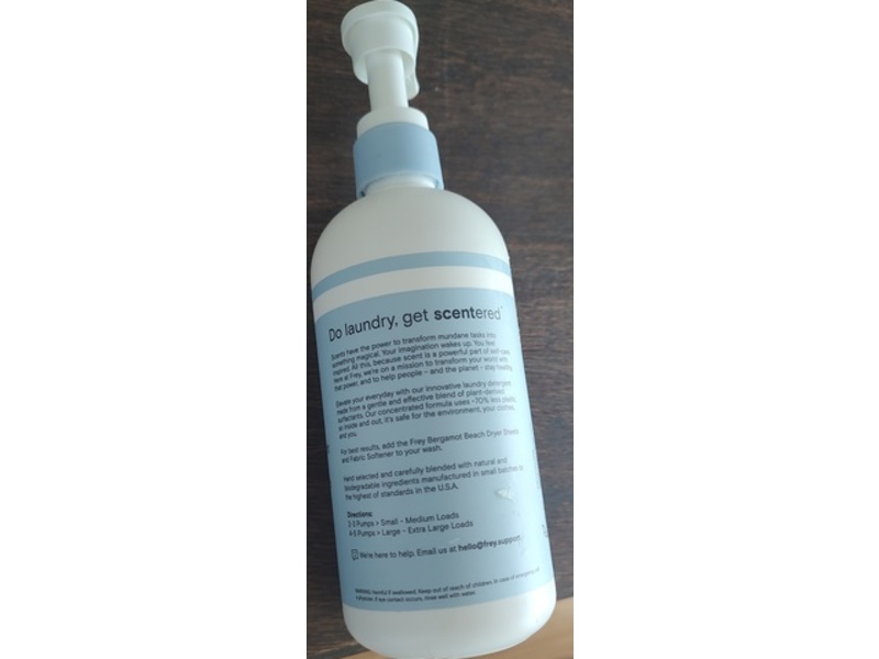 Frey Liquid Laundry Detergent, Bergamot Beach, 50 Loads, 15.2 fl oz