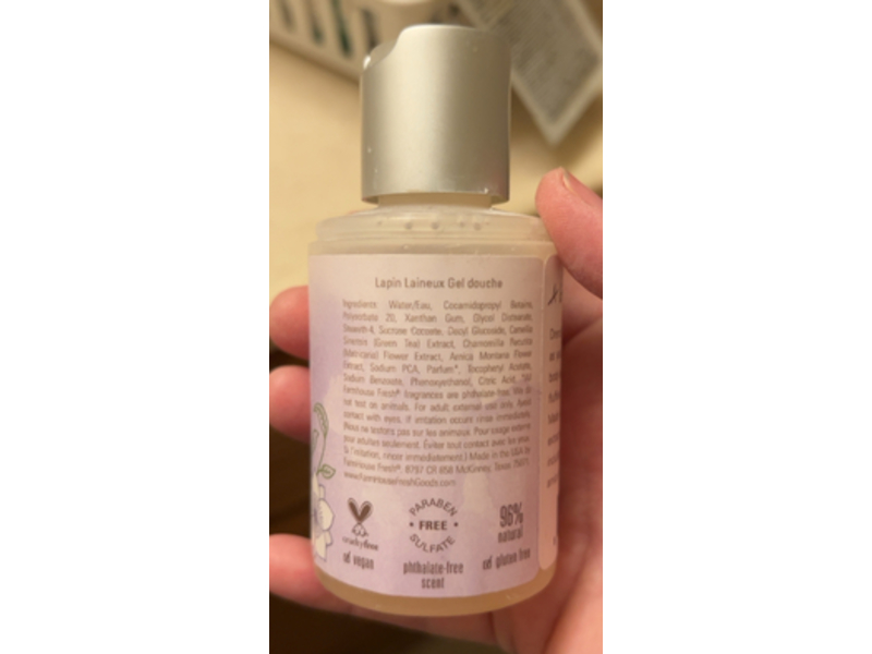 Farmhouse Fresh Body Wash, Fluffy Bunny, 3.3 fl oz/100 mL