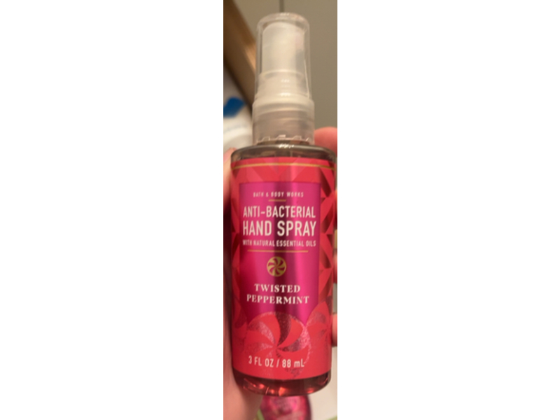 Bath & Body Works Anti Bacterial Hand Spary, Twisted Peppermint, 3 fl oz/88 mL