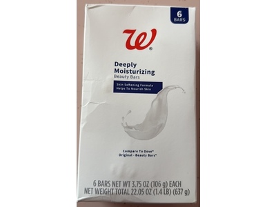 Walgreens Deeply Moisturizing Beauty Bars, 3.75 oz/106 g, 6 Count