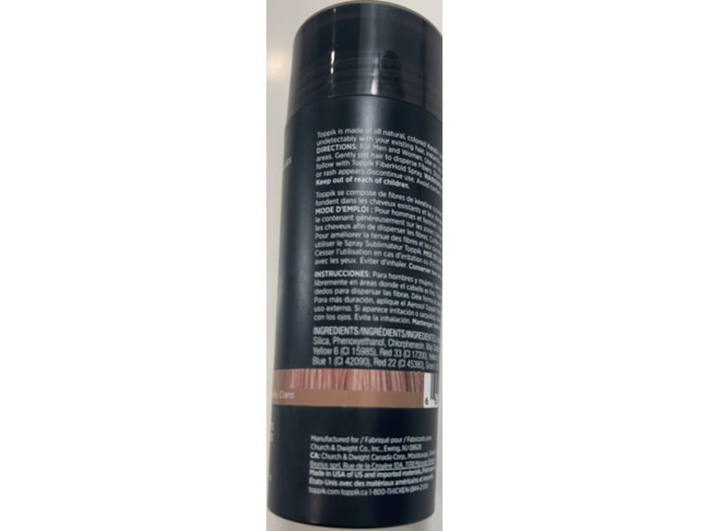 Toppik Hair Building Fibers, Light Brown, 27.5 g/2.97 oz