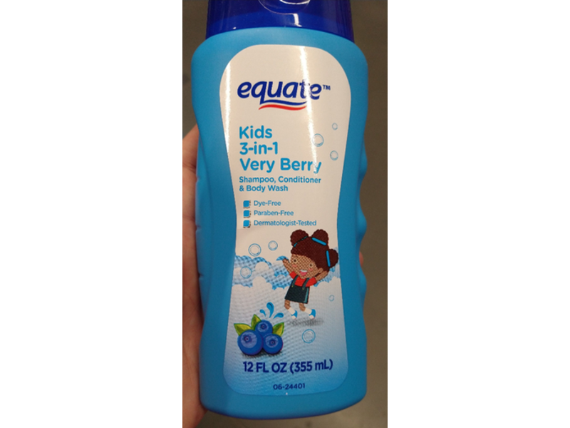 Equate Kids 3-In-1 Very Berry Shampoo, Conditioner & Body Wash, 12 fl oz/355 ml