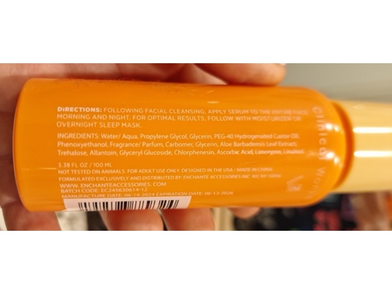 Clinical Works Brightening Facial Serum, Vitamin C, 3.38 fl oz/100 mL