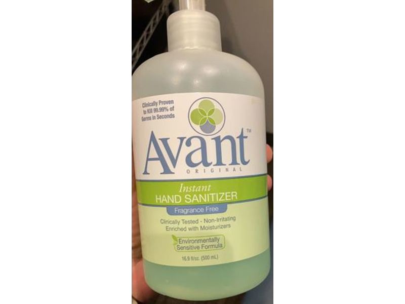 Avant Original Hand Sanitizer, Fragrance Free, 16.9 fl oz/500 mL