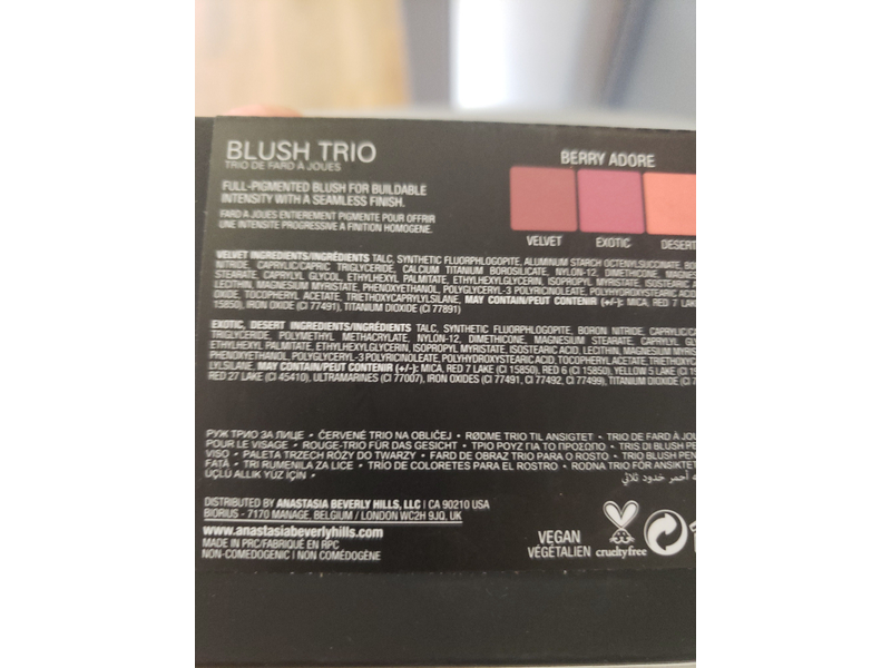Anastasia Beverly Hills Blush Trios, Berry Adore, 3g/0.11 oz