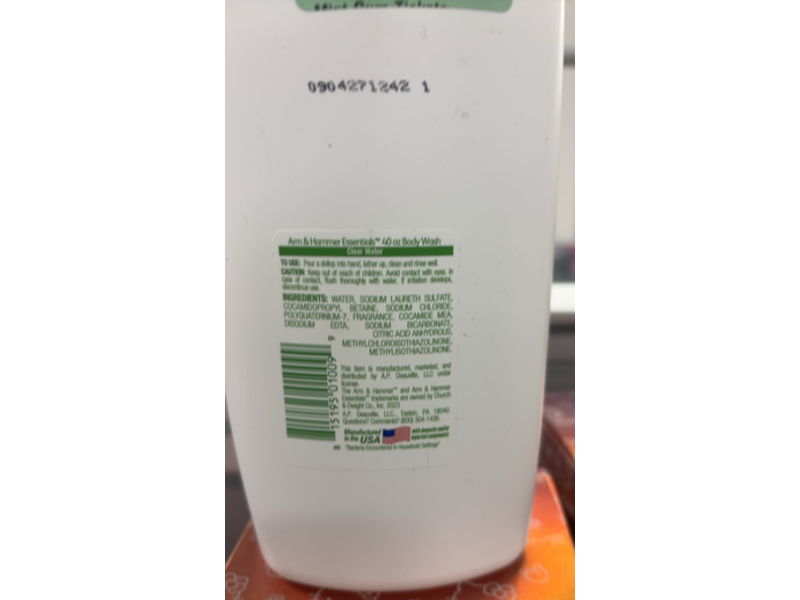 Arm & Hammer Essentials Ultra Moisturizing Body Wash, Simply Fresh, 40 fl oz/1.18 L