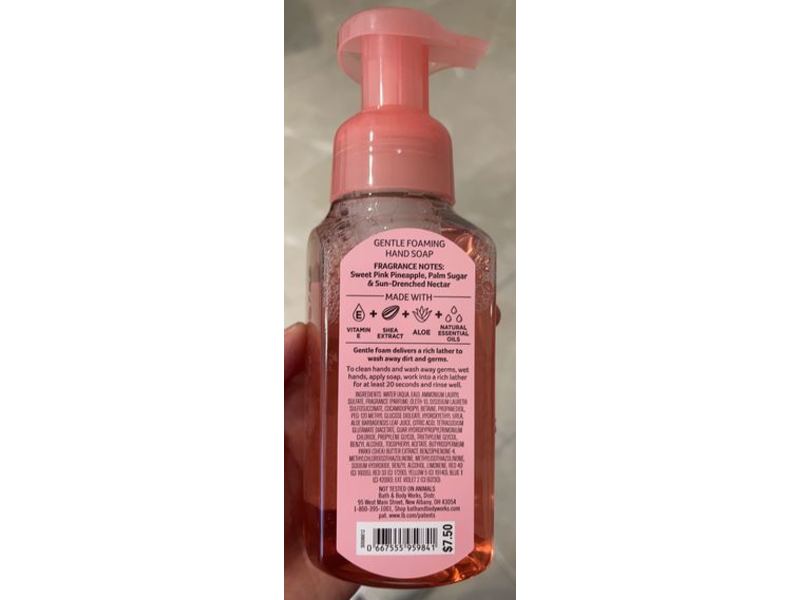 Bath & Body Works Gentle Foaming Hand Soap, Pink Pineapple Sunrise, 8.75 fl oz/259 mL, Pack Of 2