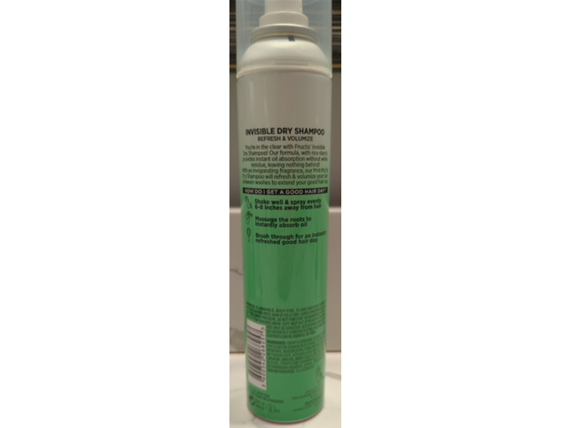 Garnier Fructis Invisible Dry Shampoo, Mint Mojito, Refresh & Volumize, 4.4 oz/126 g