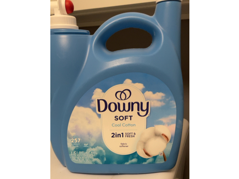 Downy Soft 2 In 1 Fabric Softener, Cool Cotton, 257 Loads, 150 fl oz/4.45 L
