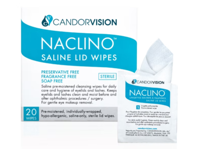 Candorvision Naclino Saline Lid Wipes, 20 Count