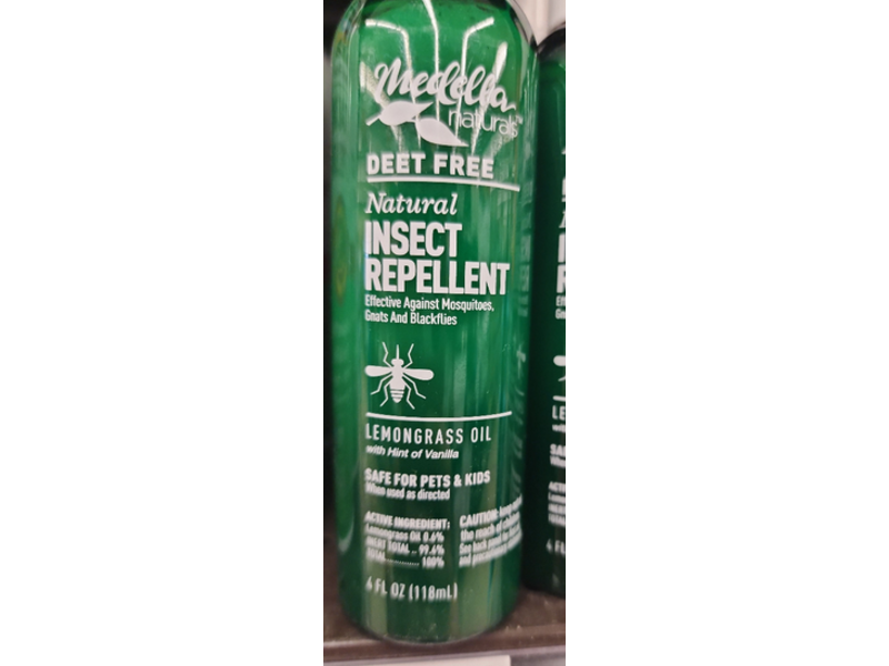Medella Naturals Deet Free Insect Repellent, Lemongrass Oil, 4 fl oz/118 mL