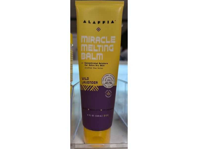 Alaffia Miracle Melting Balm, Wild Lavender, 4 fl oz/118 mL