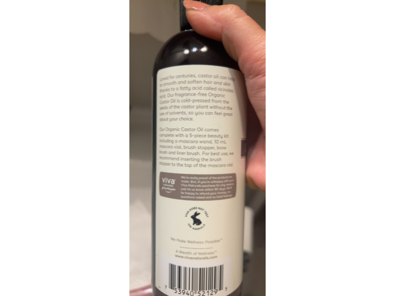 Viva Naturals Organic Castor Oil, 16 fl oz/473 mL