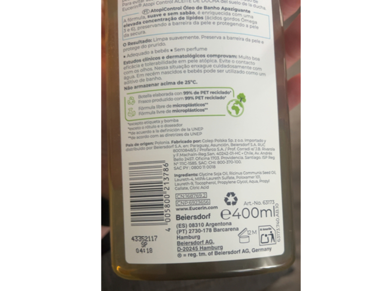 Eucerin Atopi Control Oleogel Cleansing Oil, 400 mL