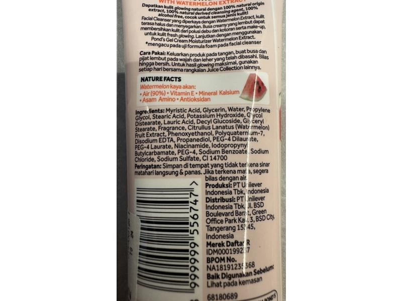 Ponds Juice Collection Glow In A Flash Facial Cleanser, Watermelon Extract, 3.1 fl oz/90 g