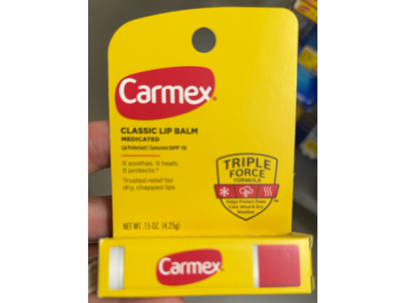 Carmex Classic Lip Balm, SPF 15, 0.15 oz/4.25 g